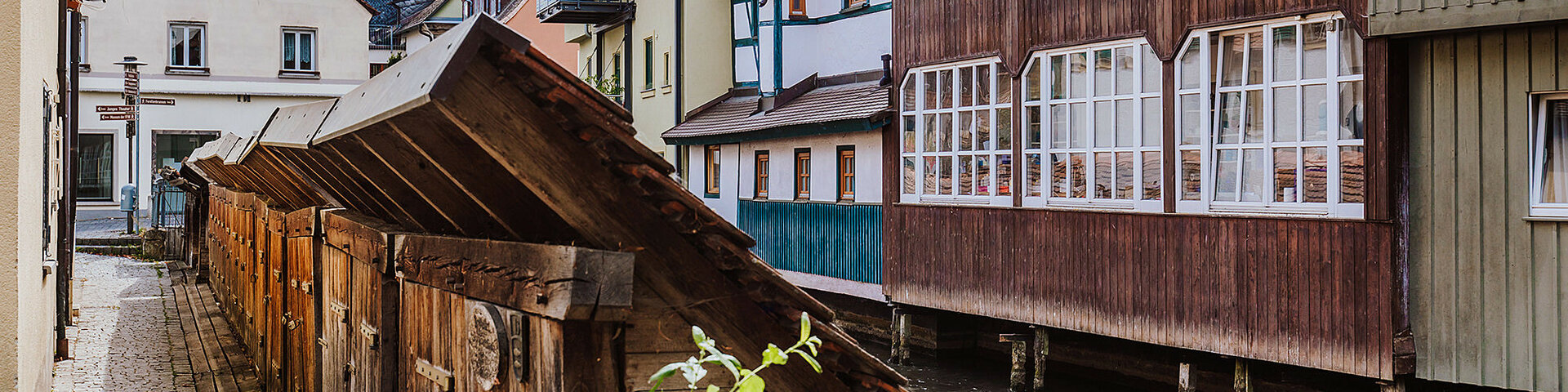 historische Fischkästen im Klein Venedig Forchheims